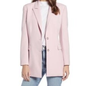 Something Navy Narrow Lapel Slouchy Blazer Pink